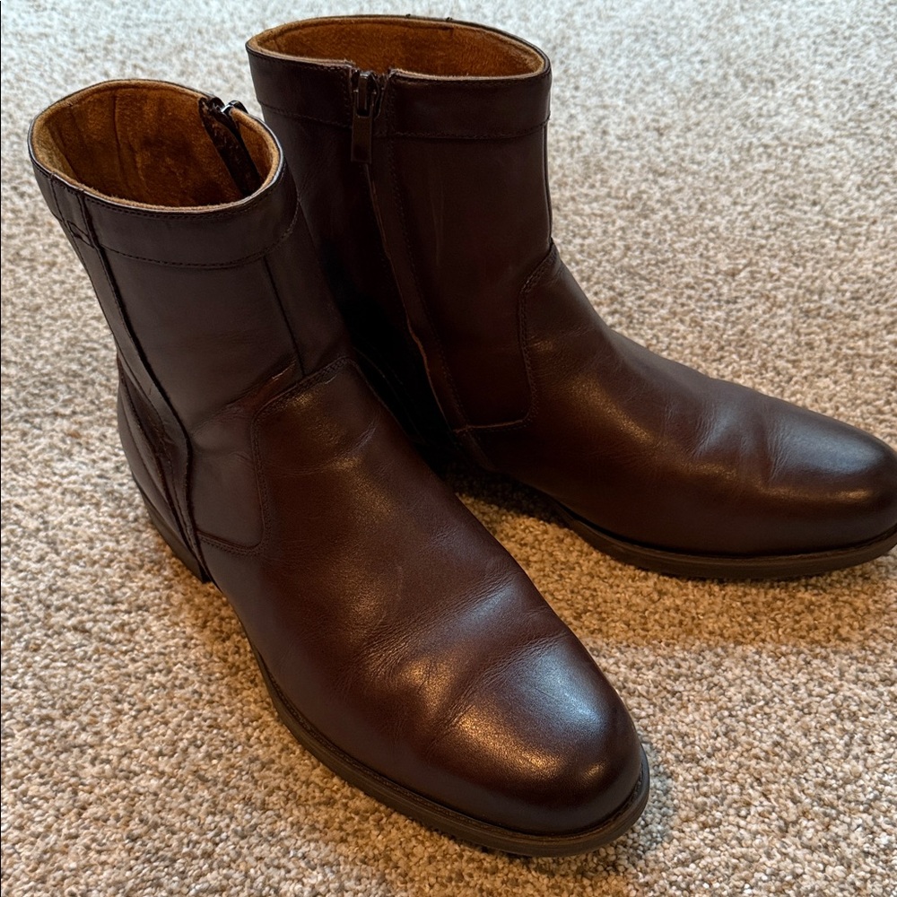 Florsheim Dark Brown Leather Boots Comfortech Ortholite, excellent condition!